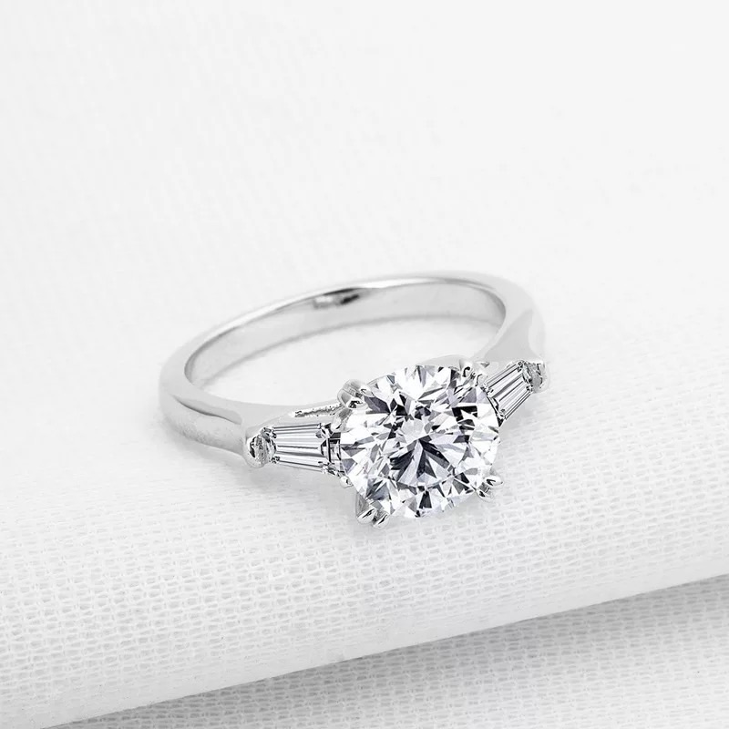 2ct Oval Cut Solitaire Ring Vvs1 3pcs 925 Silver Diamond Solitaire Ring